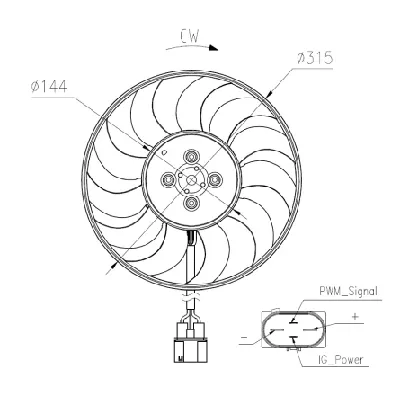 Ventilator, hlađenje motora NRF NRF 47970 IC-G0R2E2