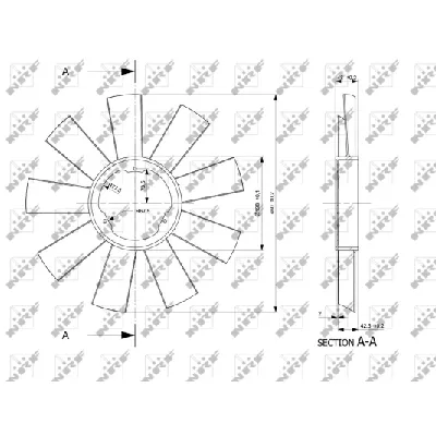 Ventilator, hlađenje motora NRF NRF 49812 IC-E2719E