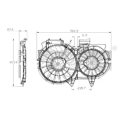 Ventilator, hlađenje motora TYC TYC 802-0053 IC-C69516
