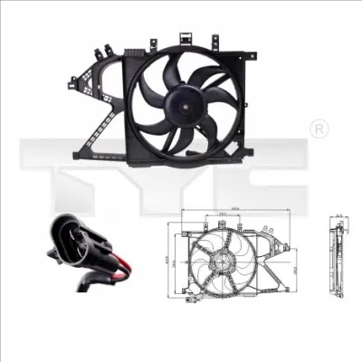 Ventilator, hlađenje motora TYC TYC 825-0008 IC-B44F71