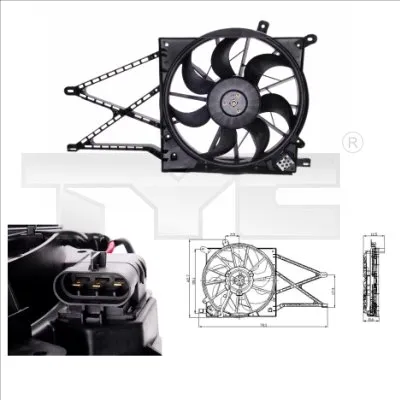 Ventilator, hlađenje motora TYC TYC 825-0011 IC-B44F47