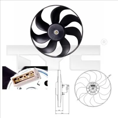 Ventilator, hlađenje motora TYC TYC 837-0010 IC-B44F65