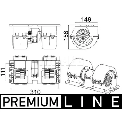Ventilator kabine/unutrašnjeg prostora MAHLE AB 145 000P IC-G08DDP