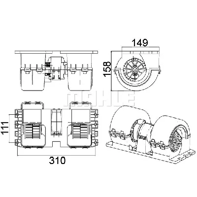 Ventilator kabine/unutrašnjeg prostora MAHLE AB 145 000P IC-G08DDP